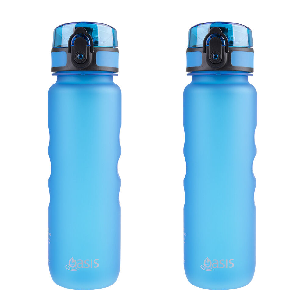 Oasis Tritan Ergonomic Leak-Proof Sports Water Drink Bottle 550ml Blue (2 Pack)