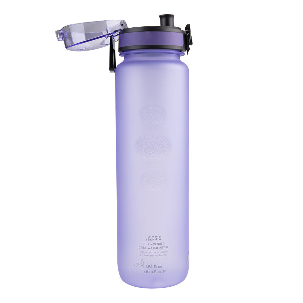 Oasis 1L Lilac Tritan Ergonomic Textured Sports Water Drinking Bottle — image 4