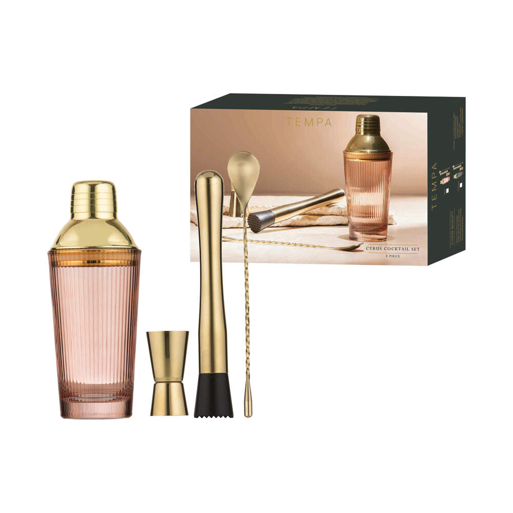 Tempa Cyrus Thin Ribbed Cocktail Drink Making Set (4 Pieces) — image 2