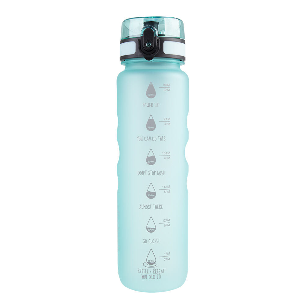 Oasis 1L Aqua Marine Tritan Motivational Ergonomic Sports Water Drinking Bottle