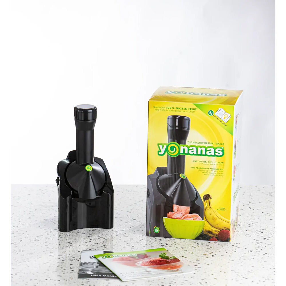 Yonanas Black Healthy Frozen Dessert/Fruit Ice Cream Maker w/Recipe Book — image 3
