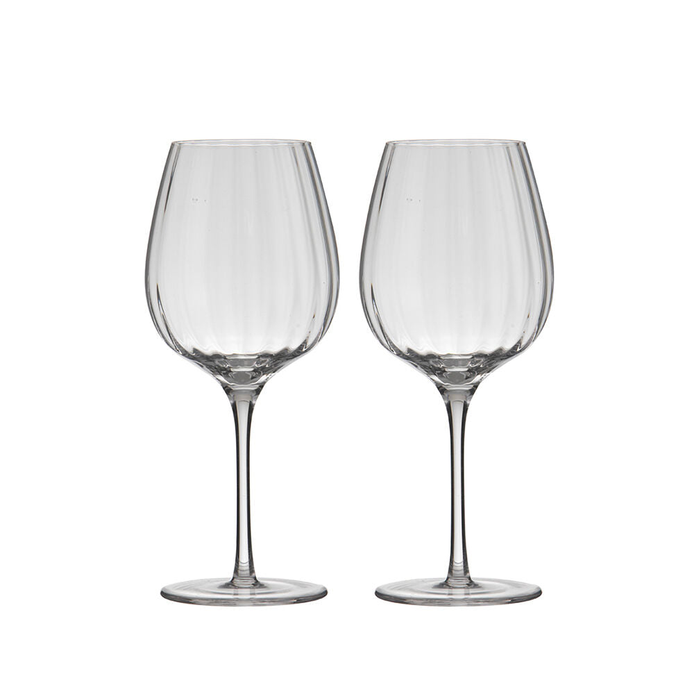 Tempa Sienna Rippled Wine Drinking Glasses Set 22cm Clear (4 Pieces)