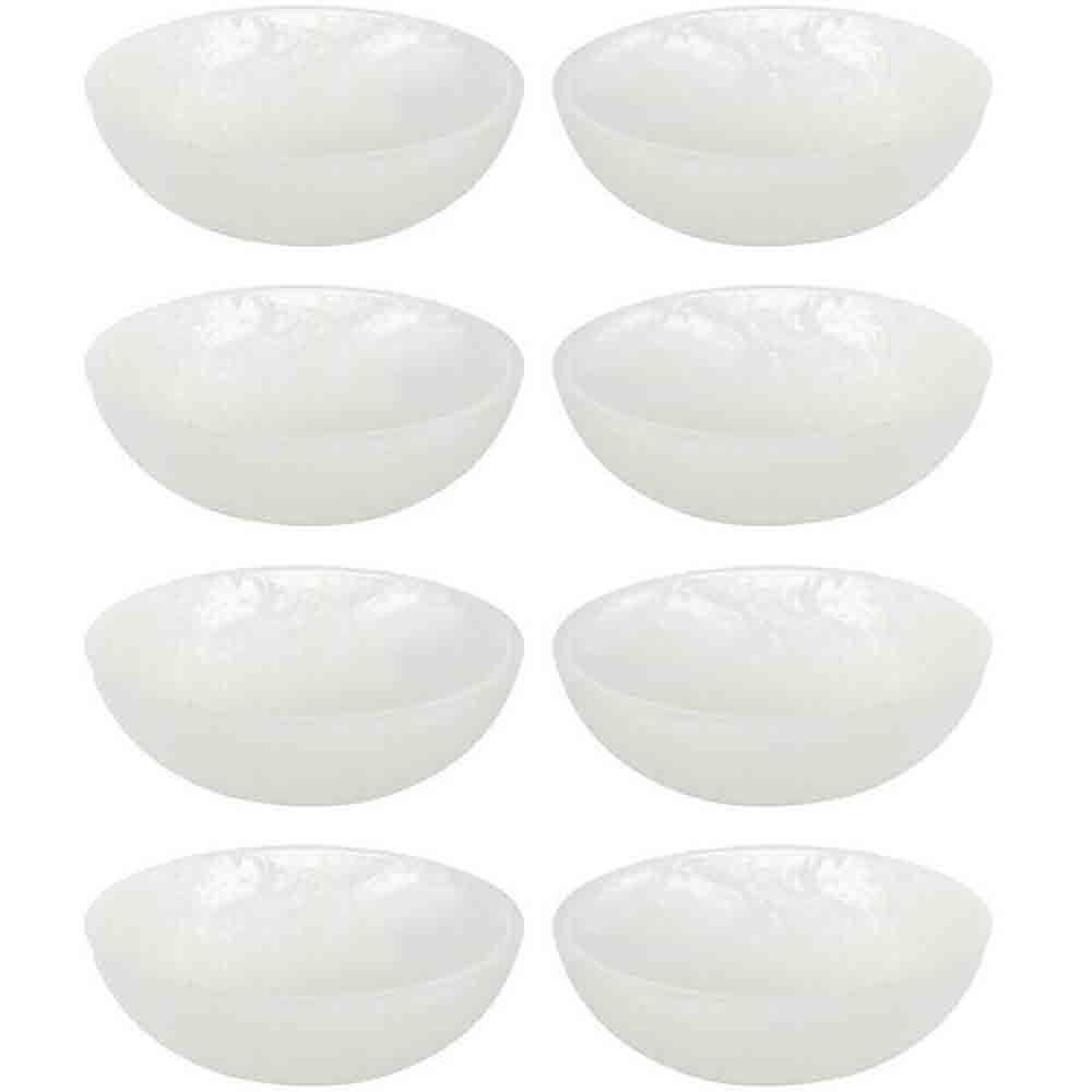 Tempa 2pc Tempa Bennett Marble Finish Resin Serving Bowl Set 10cm White (4 Pack)