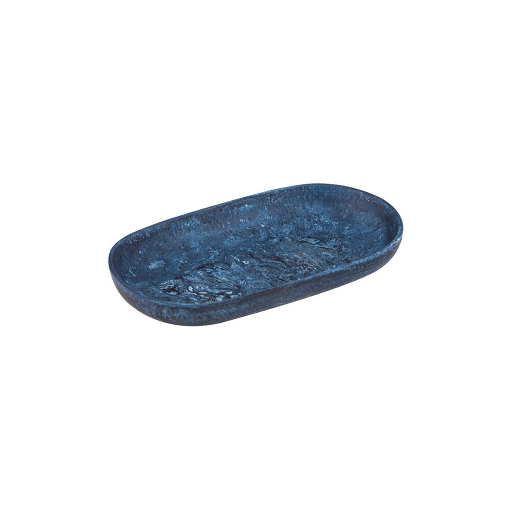 Tempa 24.5x14cm Blue Bennett Marble Finish Resin Display Barware Tray