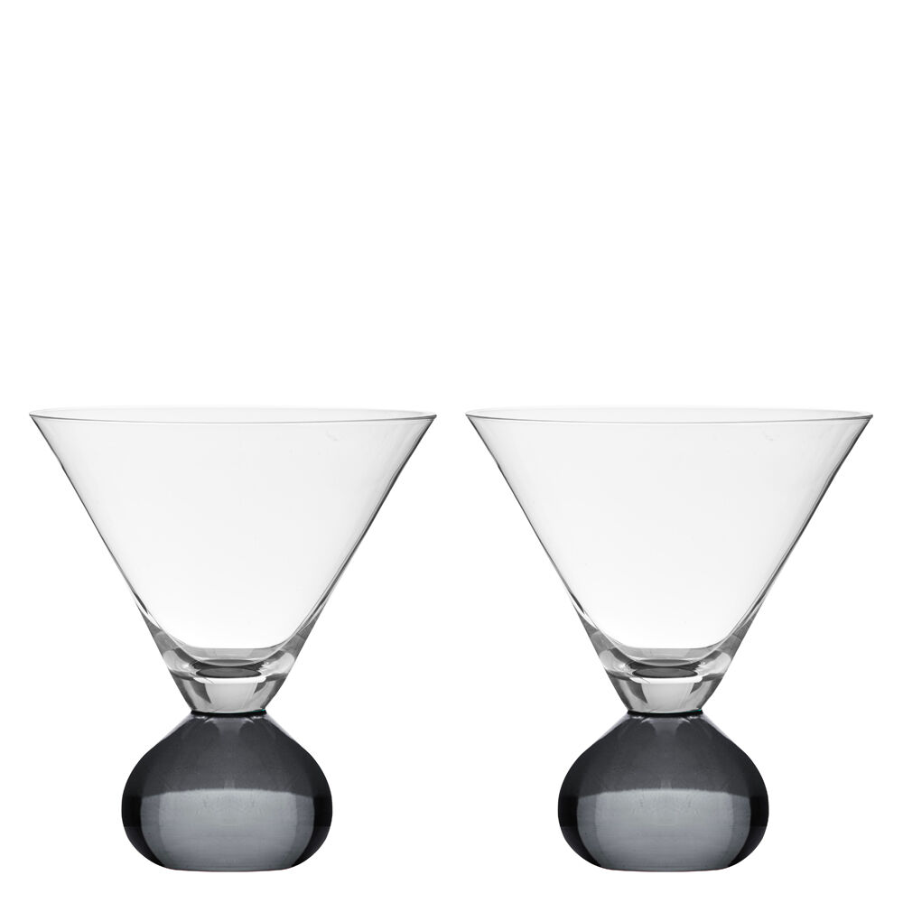 Tempa Zephyr Spherical Martini Drinking Glasses Set 12cm Charcoal (2 Pieces) — image 3