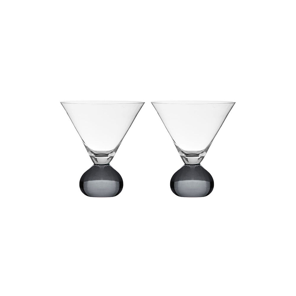 Tempa Zephyr Spherical Martini Drinking Glasses Set 12cm Charcoal (2 Pieces)