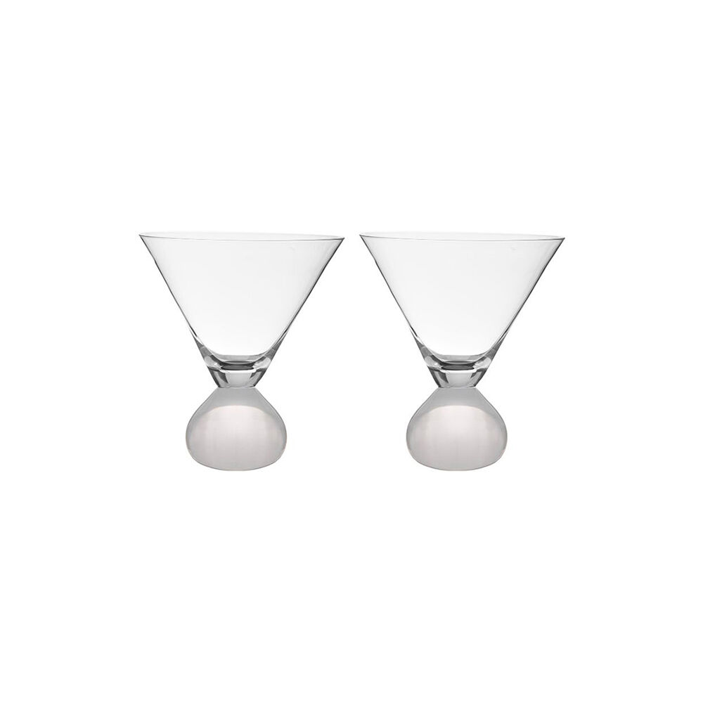 Tempa Zephyr Spherical Martini Drinking Glasses Set 12cm White (2 Pieces)