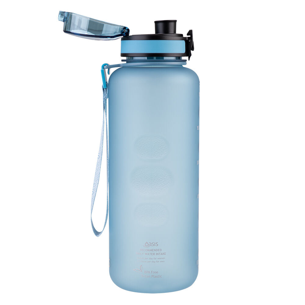 Oasis 1.5L Glacier Blue Tritan Motivational Sports Water Drinking Bottle — image 3