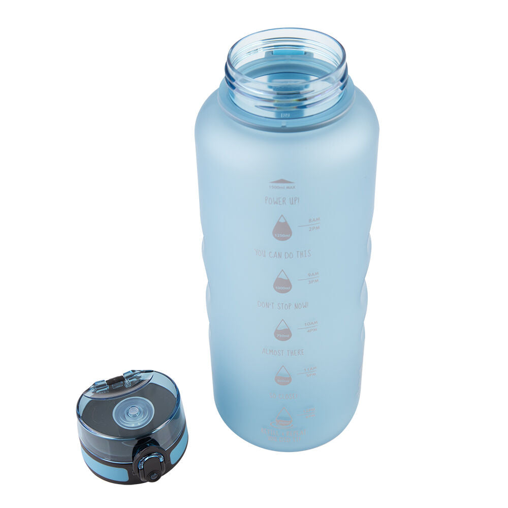 Oasis 1.5L Glacier Blue Tritan Motivational Sports Water Drinking Bottle — image 4