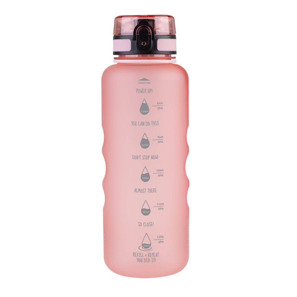 Oasis 1.5L Glow Pink Tritan Motivational Sports Water Drinking Bottle