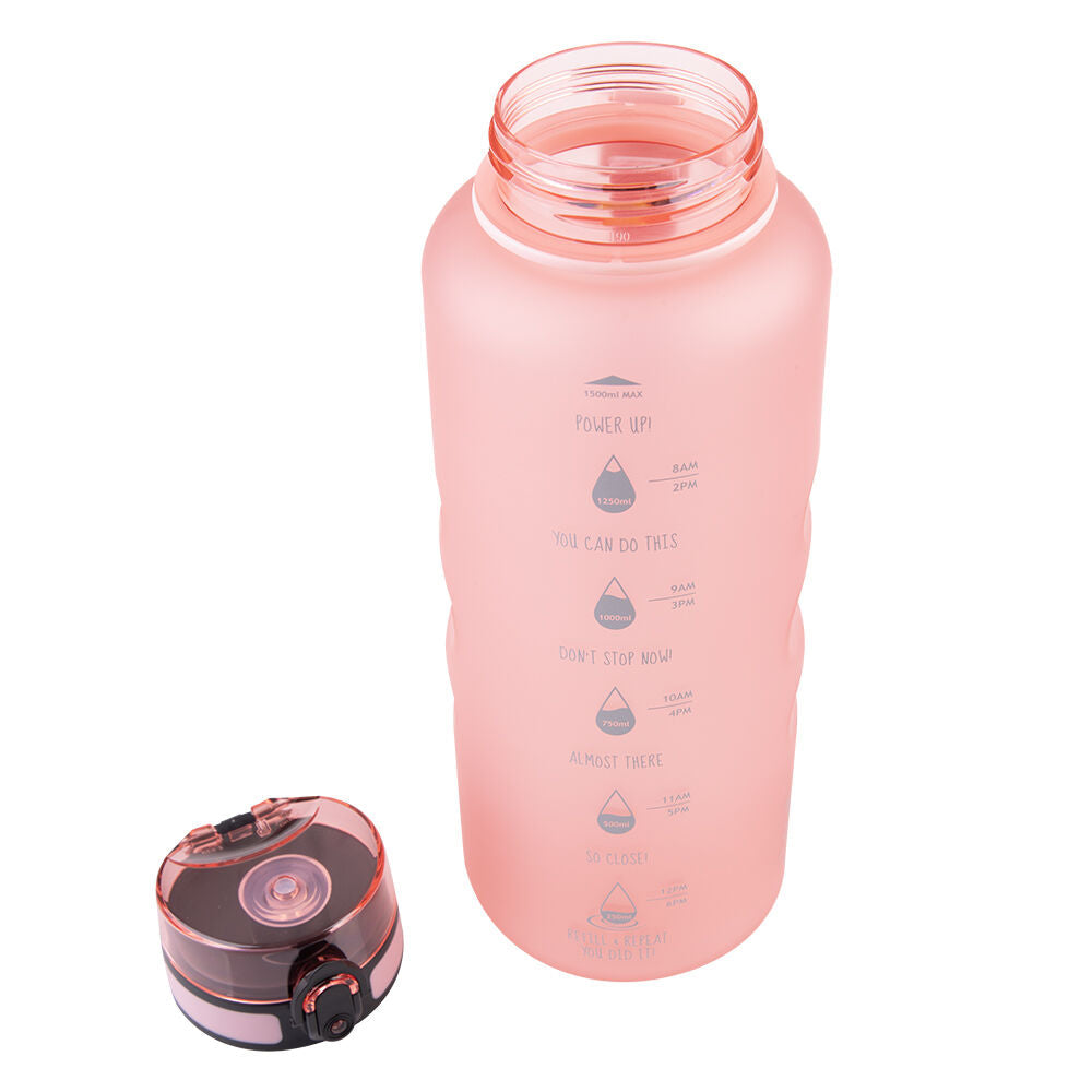 Oasis 1.5L Glow Pink Tritan Motivational Sports Water Drinking Bottle — image 4