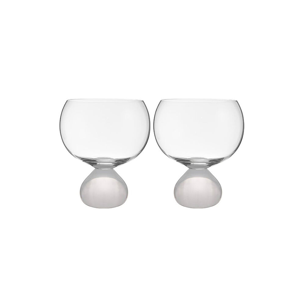 Tempa Zephyr Spherical Gin Drinking Glasses Set 12.5cm White (2 Pieces)