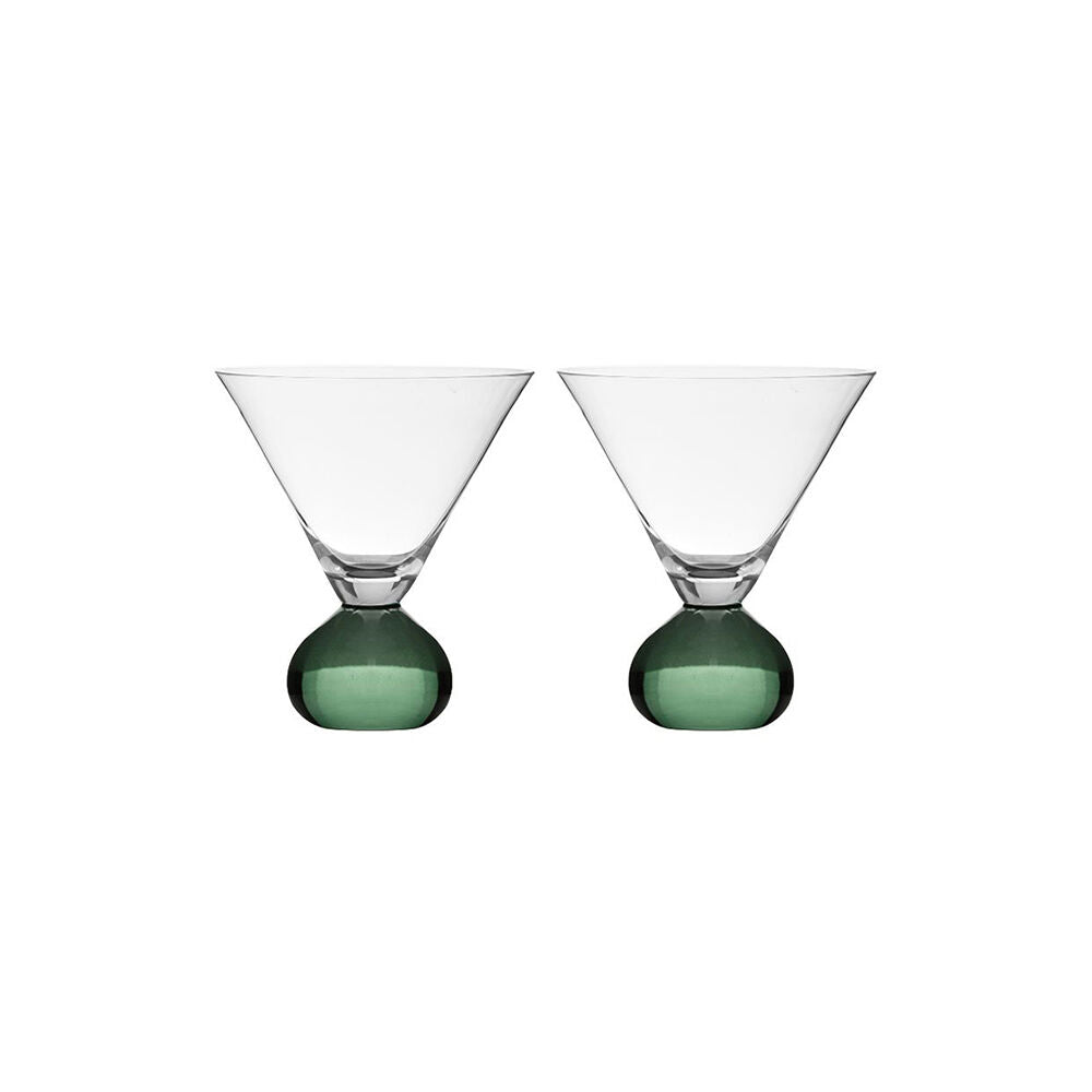 Tempa Zephyr Spherical Martini Drinking Glasses Set 12cm Green (2 Pieces)