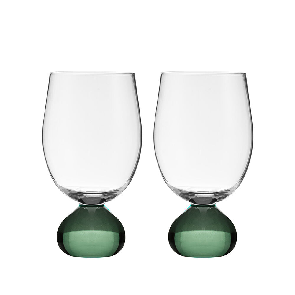 Tempa Zephyr Spherical Wine Drinking Glasses Set 16cm Green (2 Pieces)