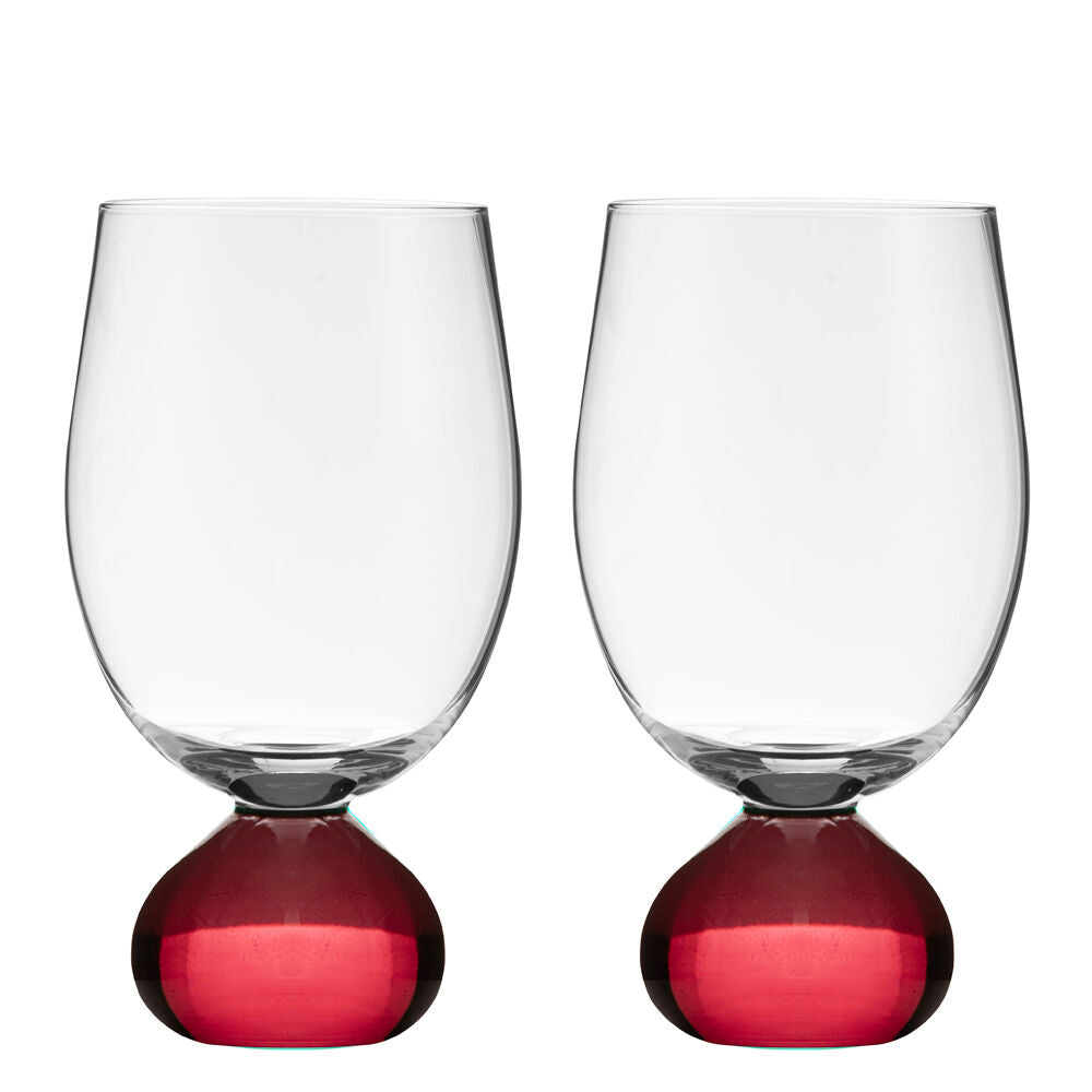 Tempa Zephyr Spherical Wine Drinking Glasses Set 16cm Ruby Red (2 Pieces) — image 2