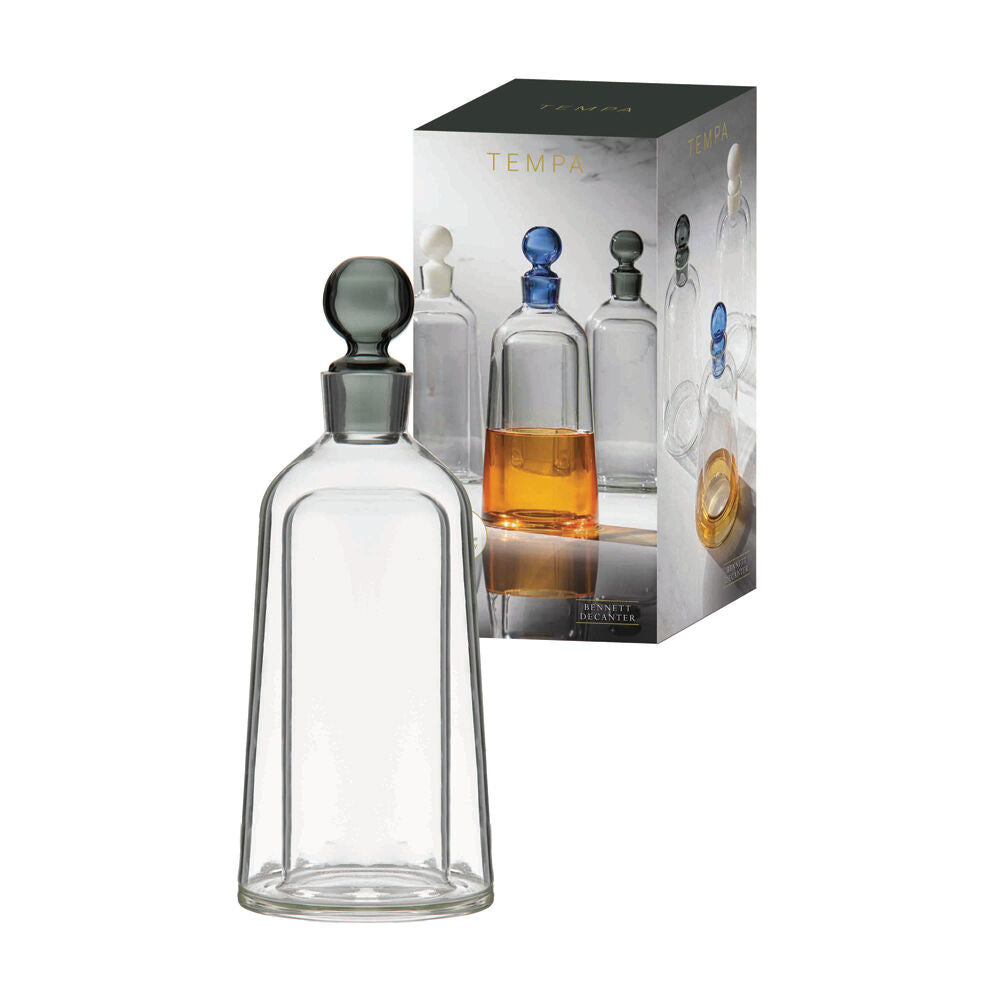 Tempa 13x33.5cm Black Bennett Glass Tapered Whisky Alcohol Decanter — image 2