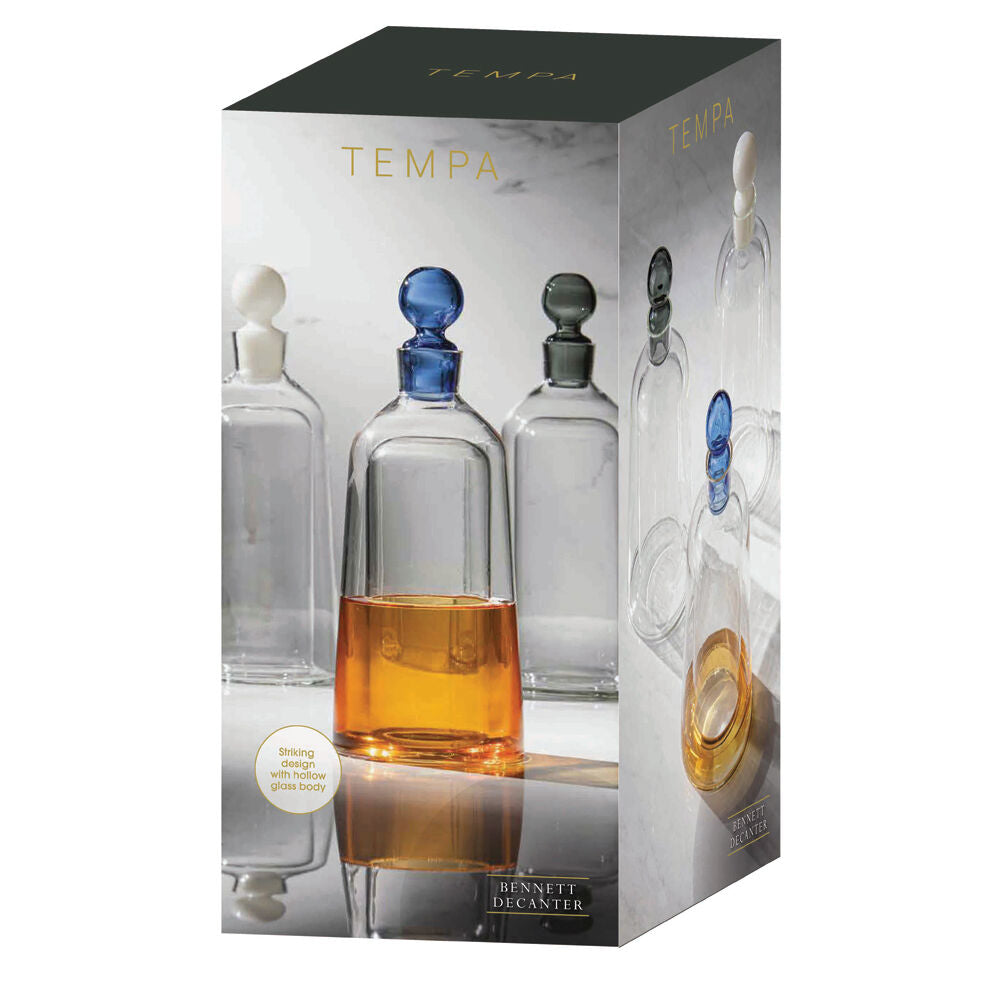 Tempa 13x33.5cm Black Bennett Glass Tapered Whisky Alcohol Decanter — image 3