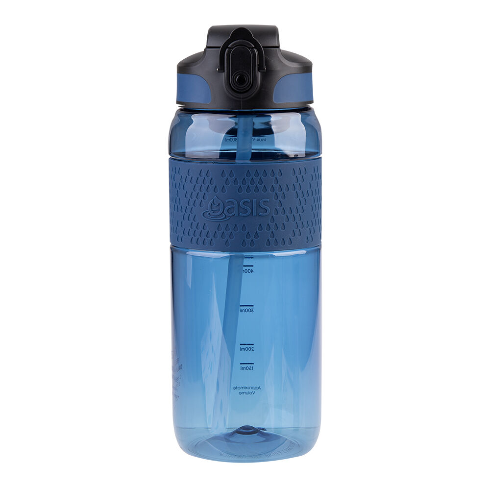 Oasis 800ml Blue Ocean Tritan Sports Silicone Grip Drink Bottle w/ Sipper