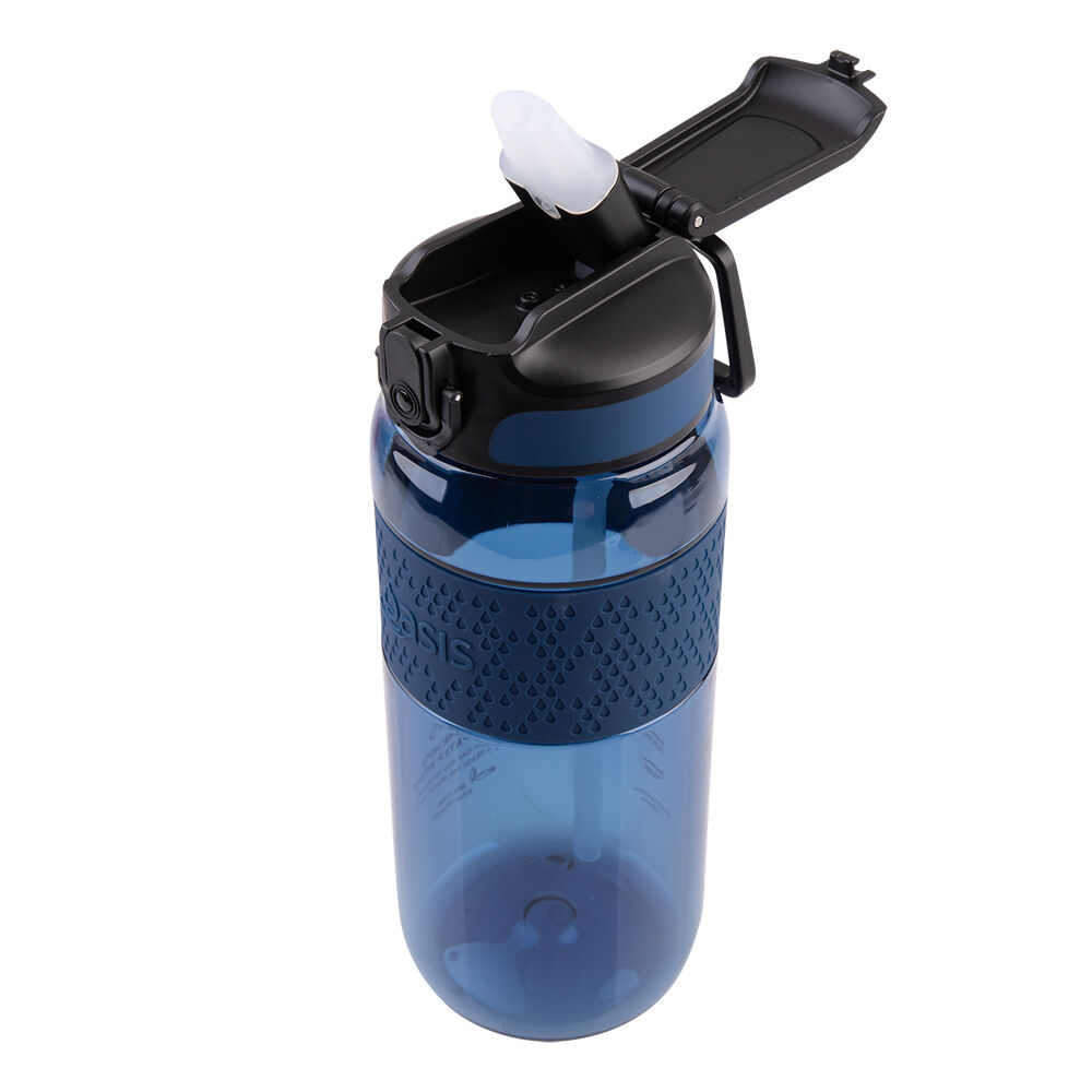 Oasis 800ml Blue Ocean Tritan Sports Silicone Grip Drink Bottle w/ Sipper — image 2
