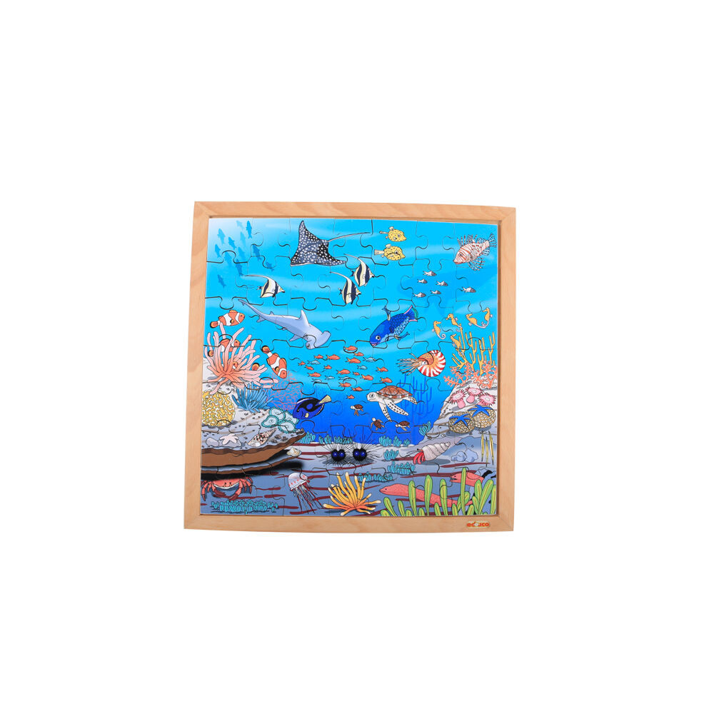 Educo Vocabulary Puzzle Coral Wooden Development Kids/Children - 3y+ (49 Pieces)