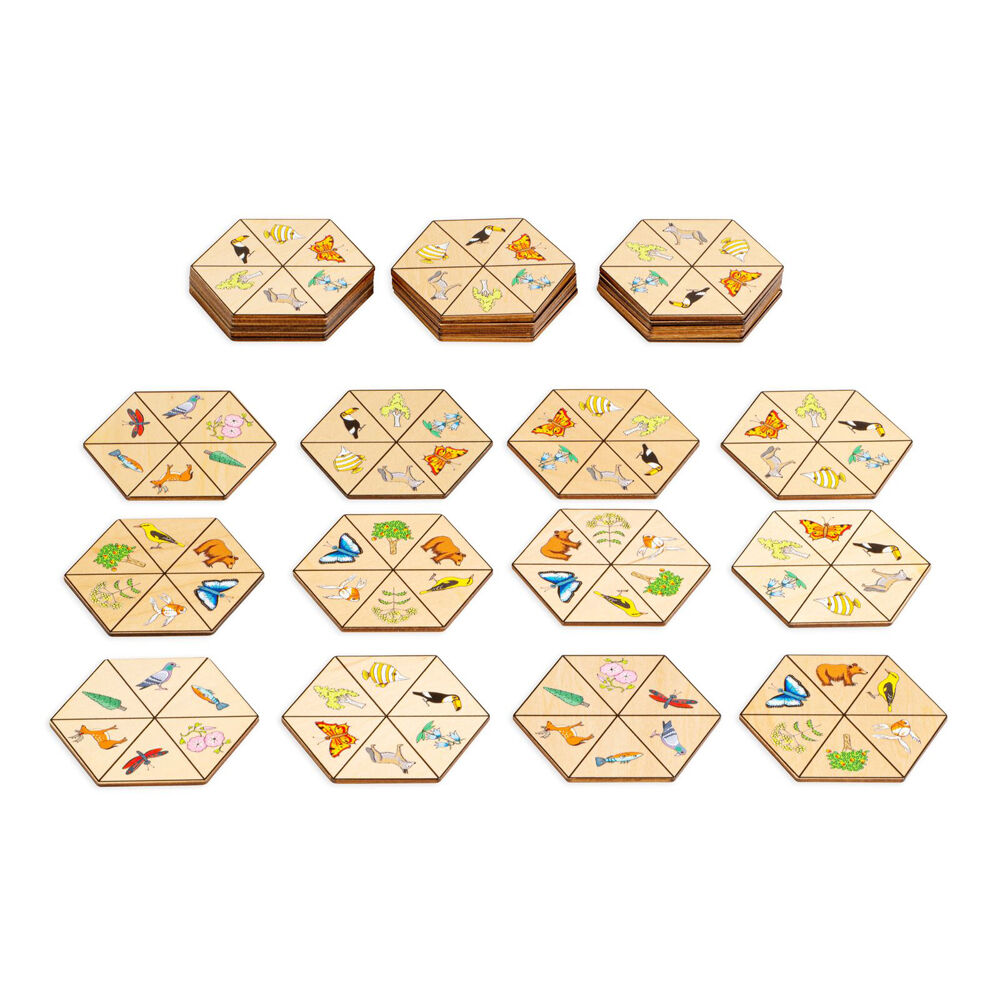 TFL Hexagon Nature Wooden Tile Game Educational Toy Kids/Children - 3y+ (30 Pieces) — image 2