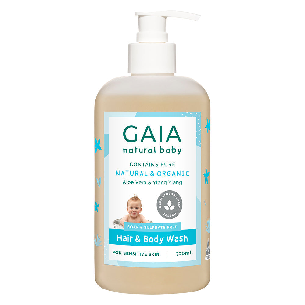 Gaia 1L Pure Organic Hair & Body Wash Vegan Friendly for Baby Kids Toddlers (2 Pack) — image 2