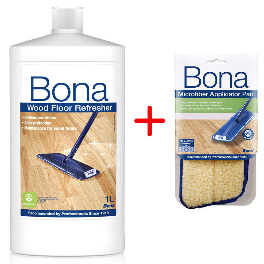 Bona Wood Floor Refresher for Wooden Floors w/ Microfibre Applicator Pad for Mop — image 2