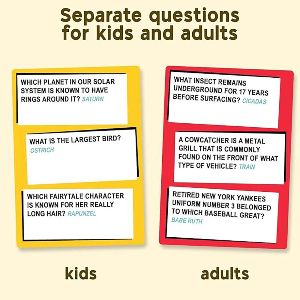 Moose Games Who Knows More, Kids or Adults? Educational Party Card Game — image 6