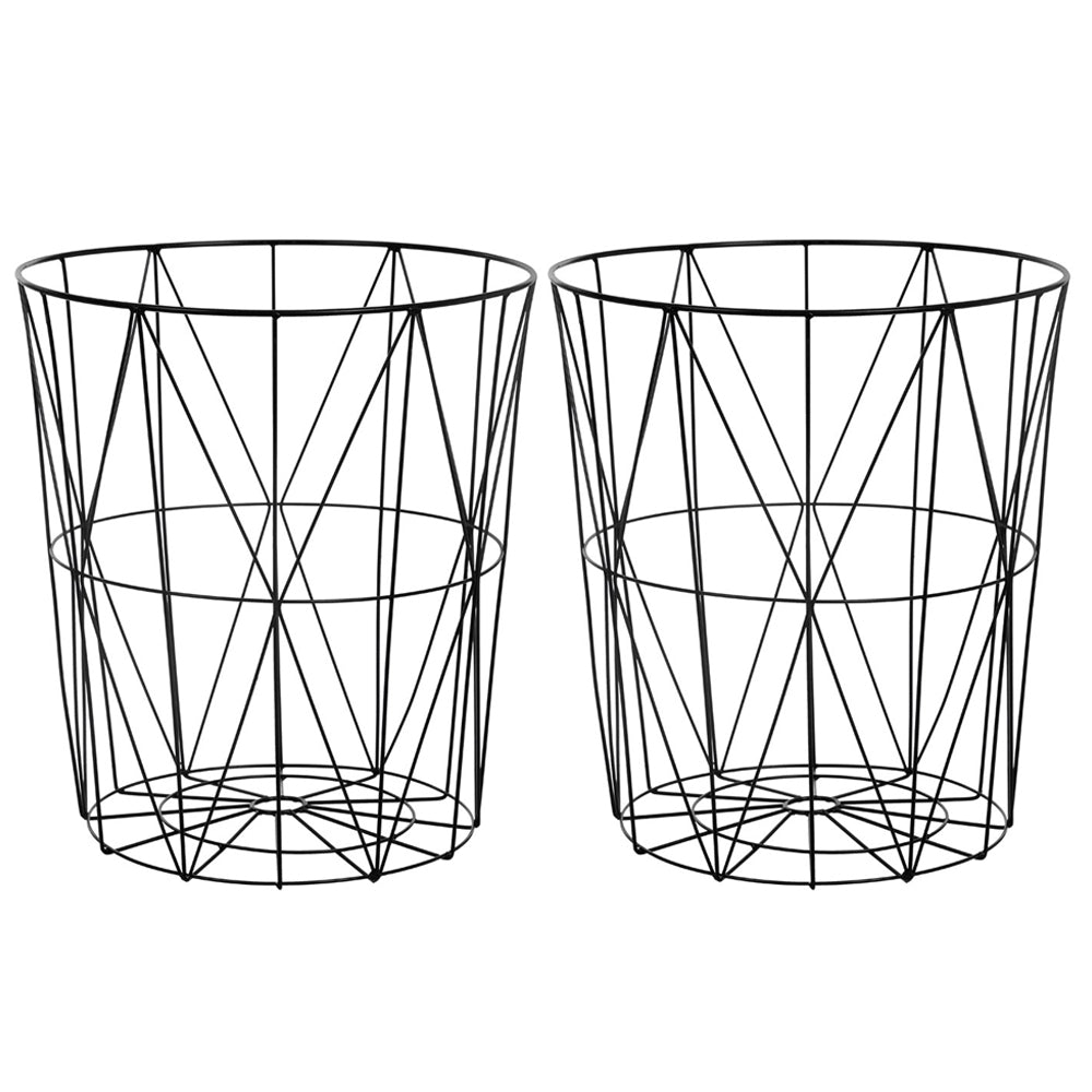 Boxsweden Toska Metal Wire 39x43cm Toys/Cushions Storage Basket/Holder Black (2 Pack)
