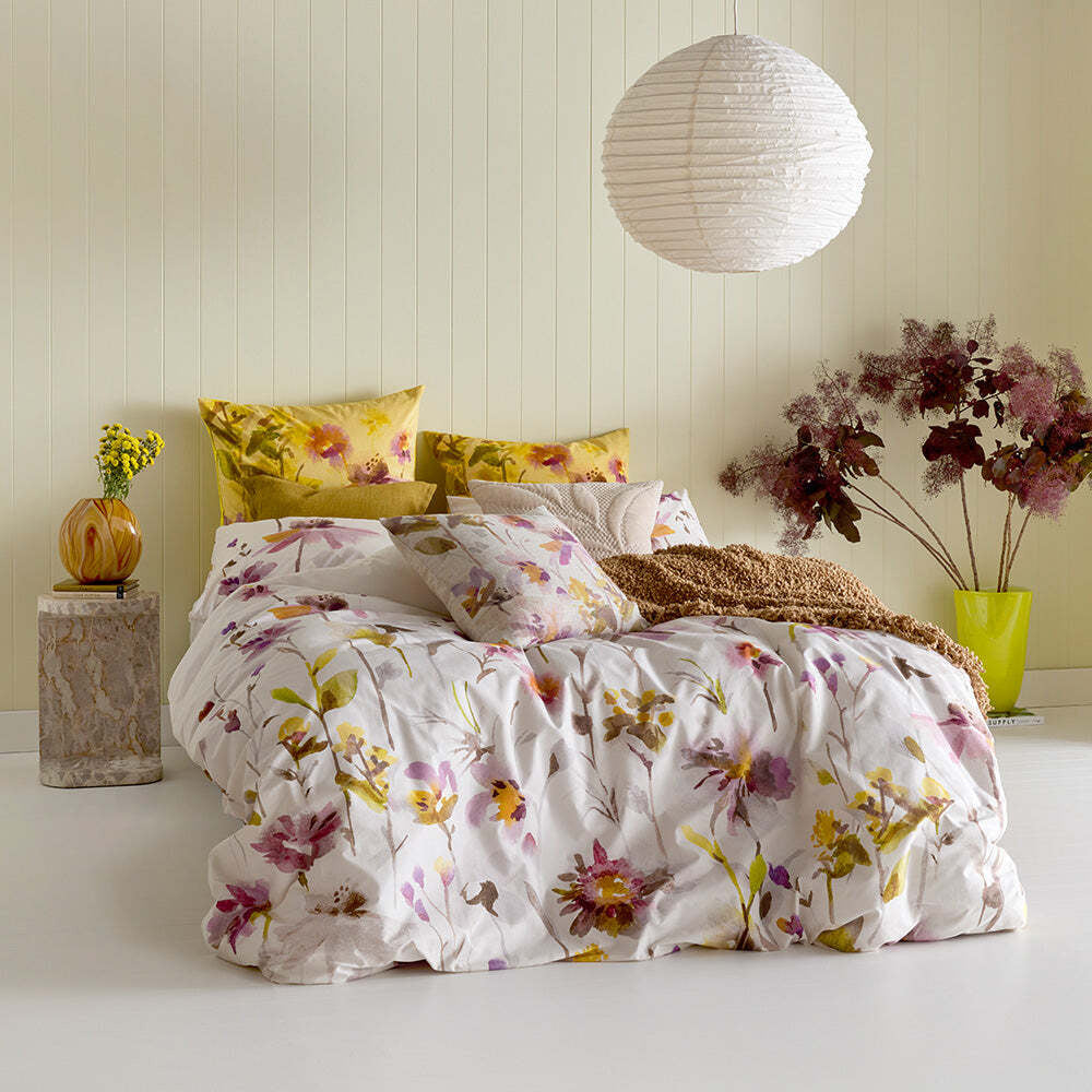 Kas Australia Eve Bed Quilt Cover Set w/ 2x Pillowcases Multicoloured