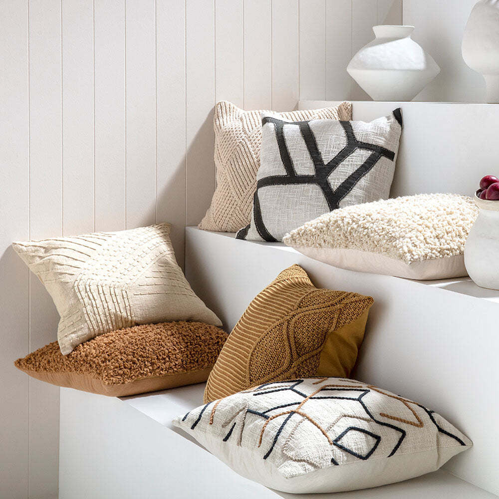 Kas Australia Arlia Filled Cushion/Throw Pillow Square Decor 50x50cm Natural — image 4