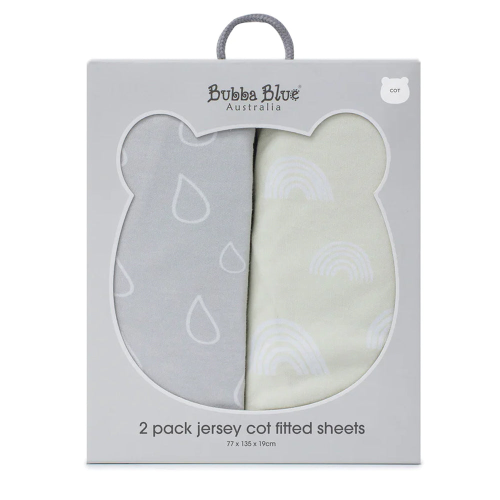 Bubba Blue Nordic 77x135cm Jersey Cot Fitted Sheet Baby 0-12m Grey/Sand (2 Pack)