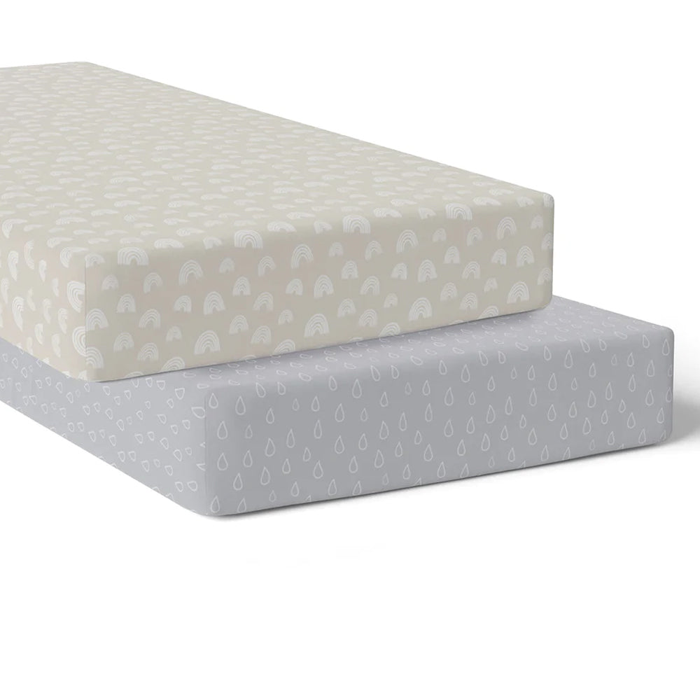 Bubba Blue Nordic 77x135cm Jersey Cot Fitted Sheet Baby 0-12m Grey/Sand (2 Pack) — image 2