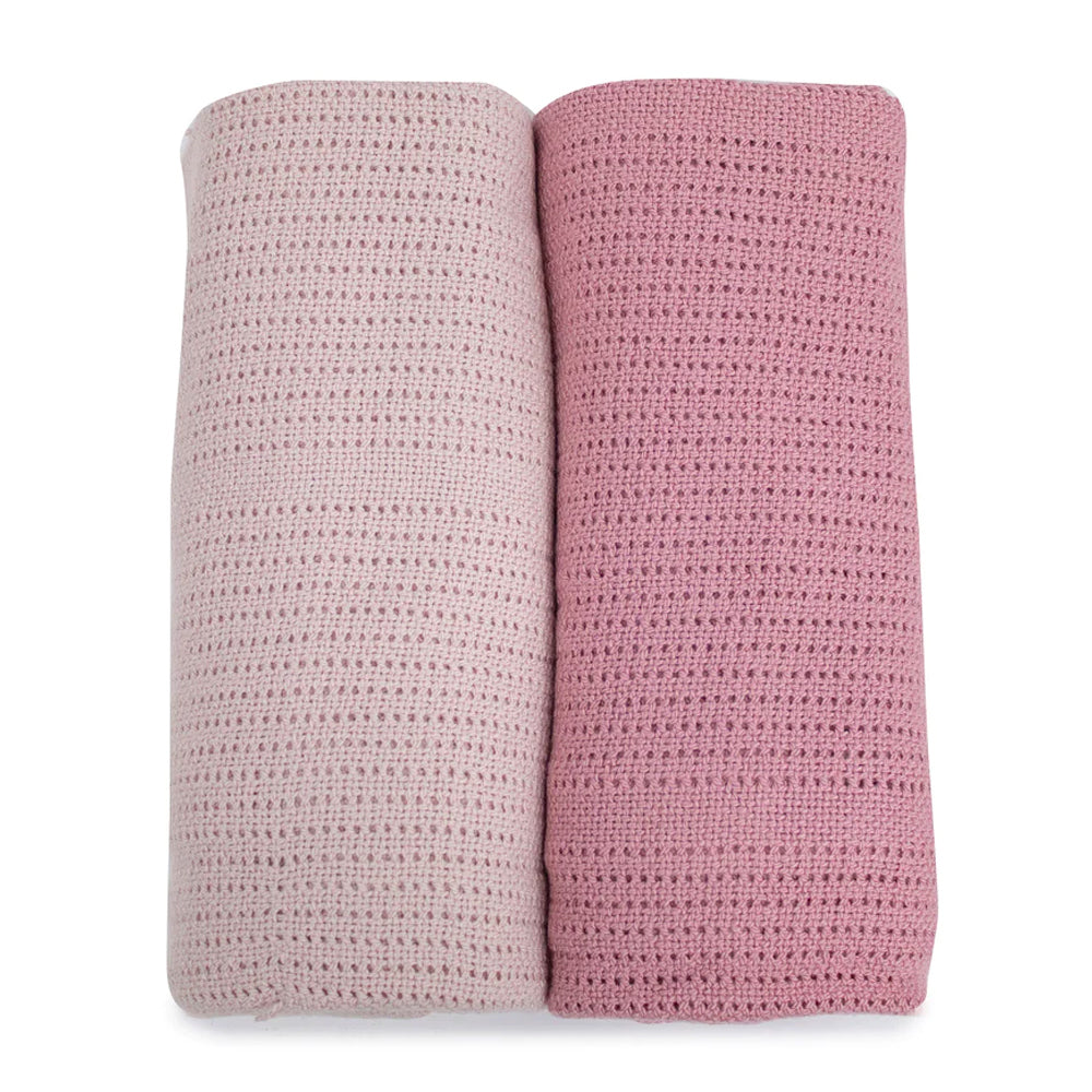 Bubba Blue Nordic Bamboo 70x90cm Soft Cellular Blanket Baby 0-12m Berry/Rose (2 Pack) — image 2