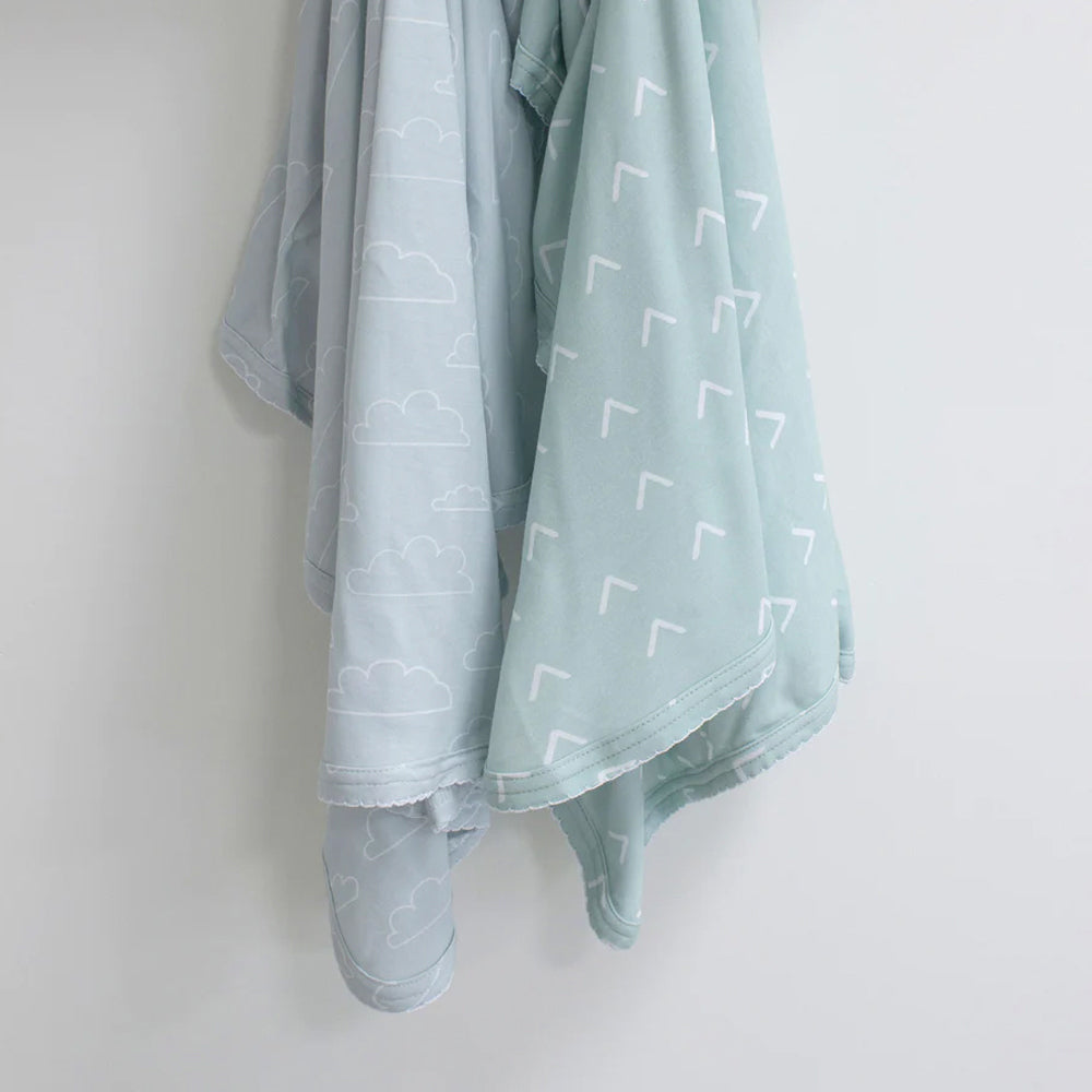 Bubba Blue Nordic 80x80cm Soft Jersey Swaddle Wrap Baby 0-12m Dusty Sky/Mint (2 Pack) — image 3