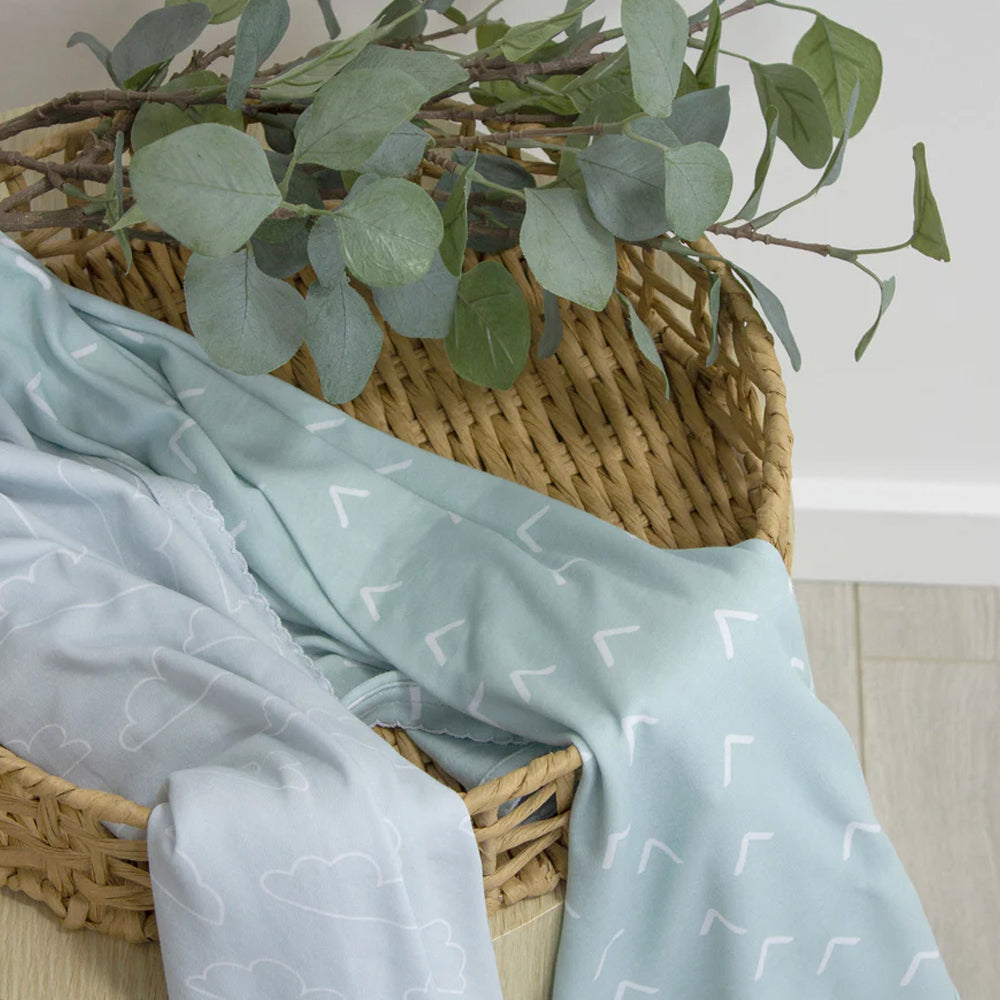 Bubba Blue Nordic 80x80cm Soft Jersey Swaddle Wrap Baby 0-12m Dusty Sky/Mint (2 Pack) — image 4