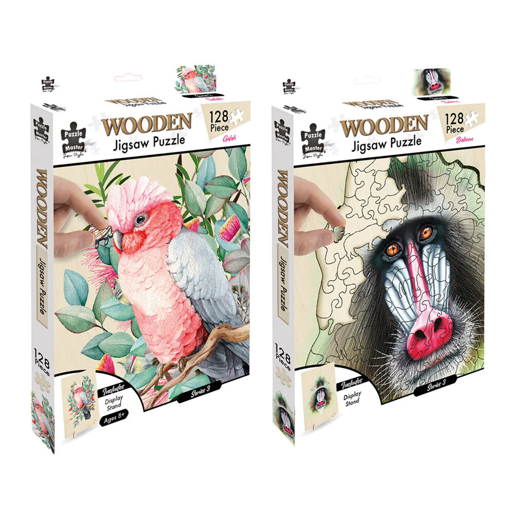 Puzzle Master Kids Baboon and Galah Wooden Puzzle Series 4 Set 12y+ (2 Pieces)