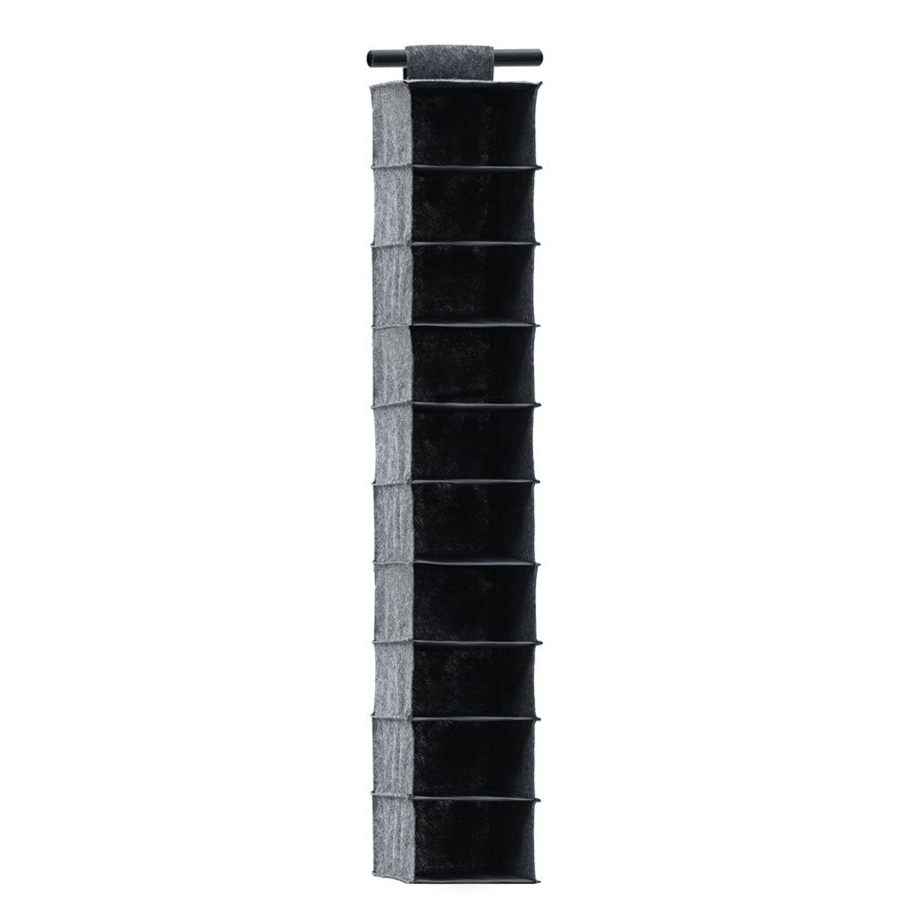 Boxsweden 10 Tier Hanging Shelf Wardrobe Organiser Clothes Storage Closet (2 Pack) — image 2