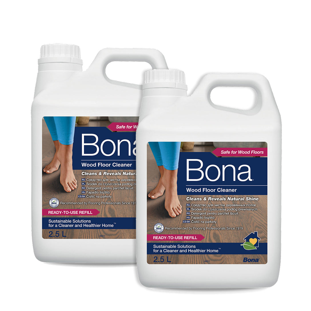 Bona 2.5L Wood Floor Cleaner/Maintenance for Timber/Wooden Surface Cleaning (2 Pack)