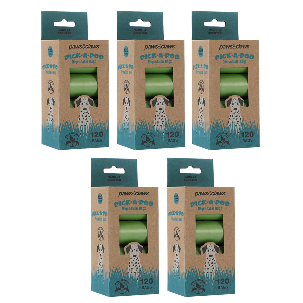 Paws and Claws Pick-A-Poo Vanilla Scent Degradable Dog Poop/Litter Waste Bag (600 Pieces)