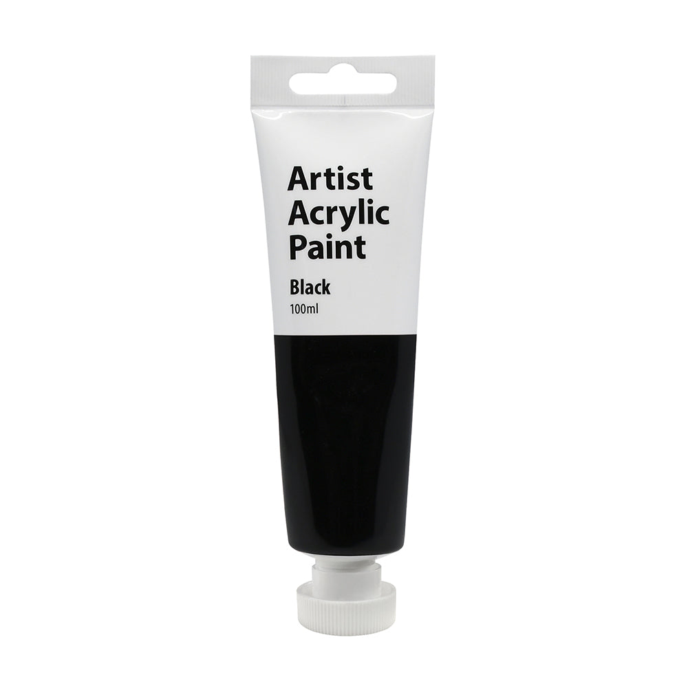 Boyle Artist Acrylic Paint 100ml Wood/Clay/Canvas Art Tube Painting Activity Black 3y+