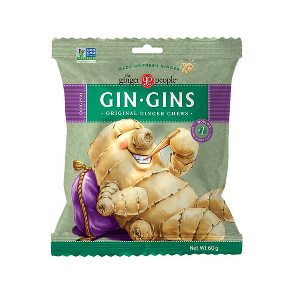 The Ginger People 60g Lollies Gin Gins Original Chewy Ginger-Flavoured Candy