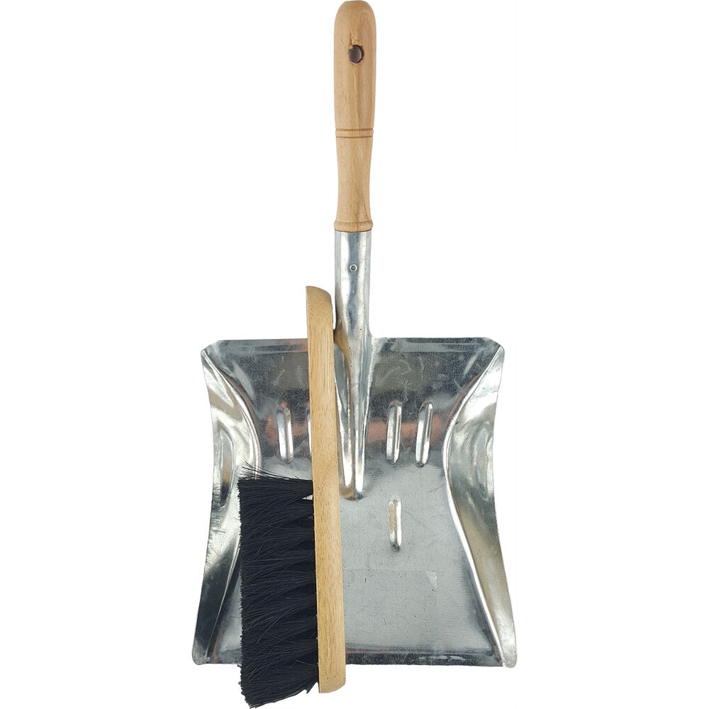 Agboss Steel Heavy Duty Dustpan & Brush Ideal For Fireplaces