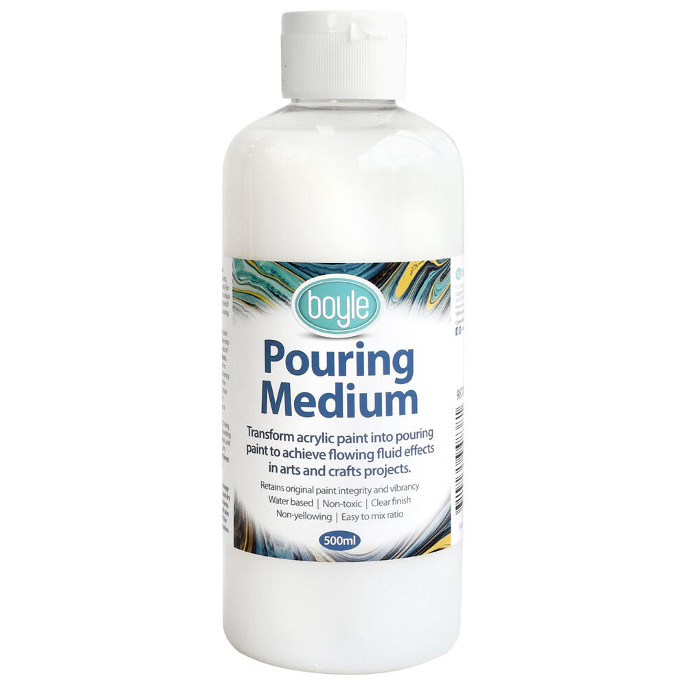 Boyle Pouring Medium Solution Bottle For Acrylic Paint Art/Craft White 500ml