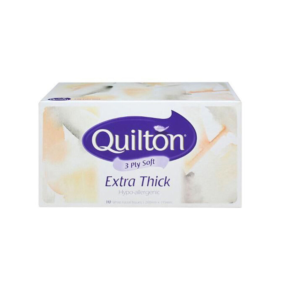 Quilton 110pc Quilton 3 Ply Facial Tissues Boxed 20x19.5cm Hypo-allergenic White (24 Pack) — image 2