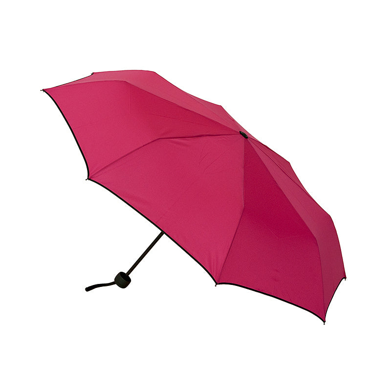 Clifton Women's Folding 97cm Piped Edge Mini Maxi Umbrella UV Shade Fuchsia
