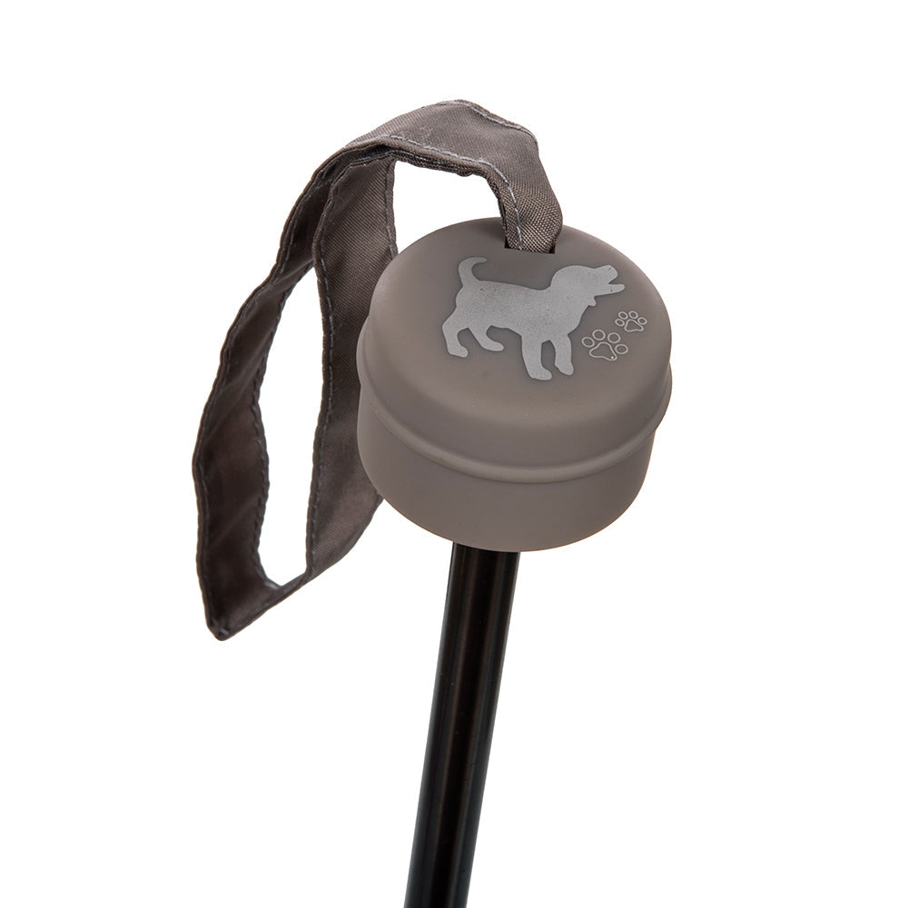 Clifton Women's Folding 97cm Black Dog Paw Print Umbrella UV Sun Shade Grey — image 3