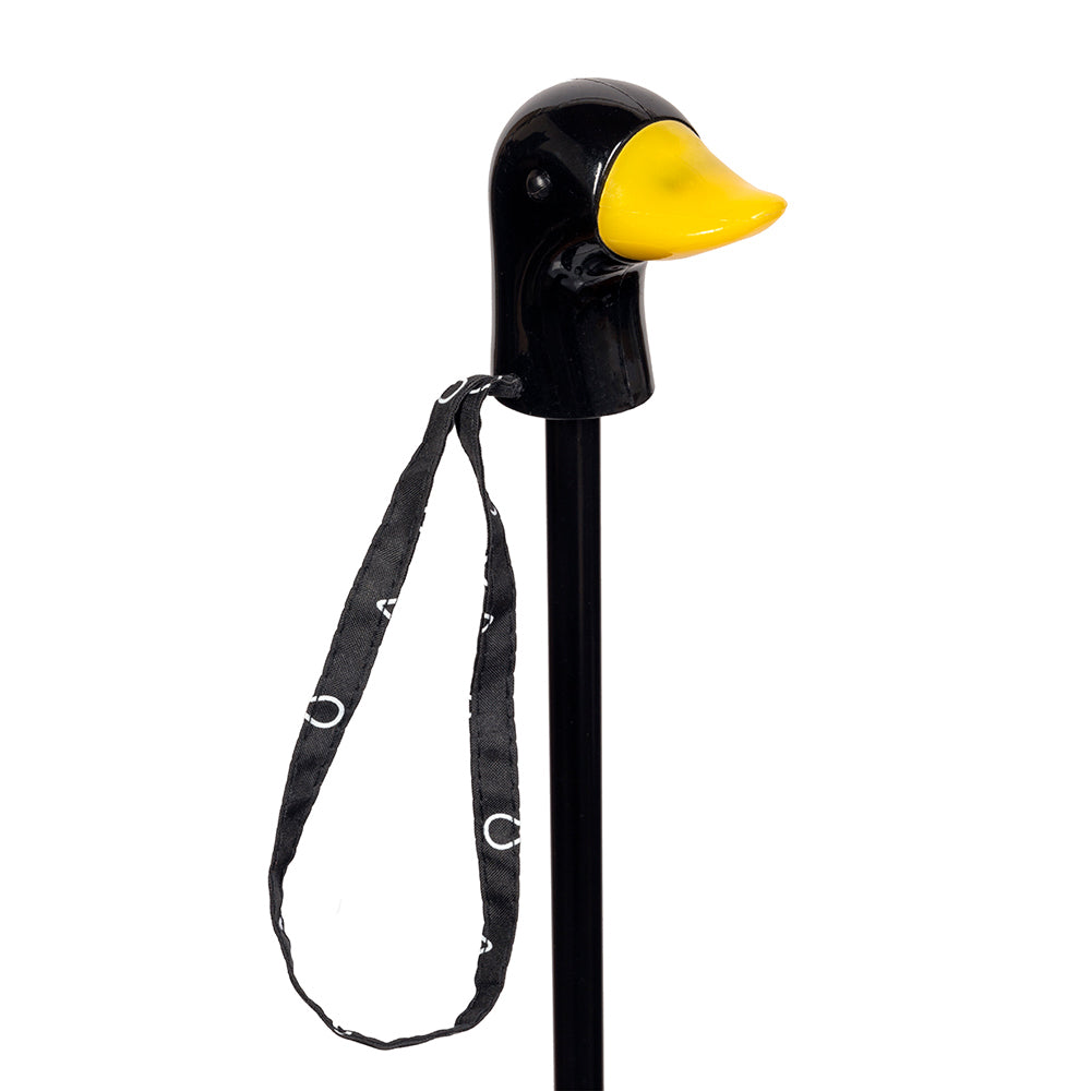 Clifton Women's Folding 100cm Duck Handle/Print Umbrella UV Sun Shade Black — image 3