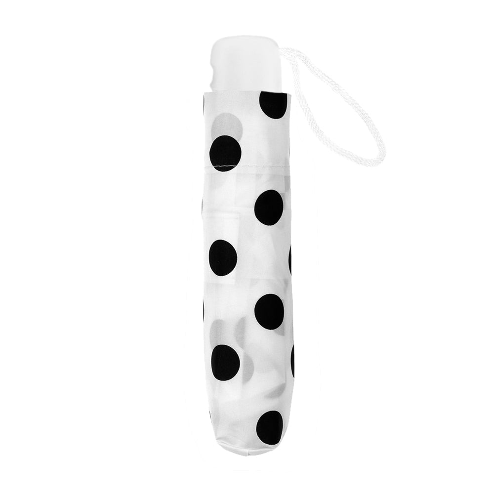 Clifton Women's Folding 98cm Deluxe Mini Maxi Umbrella UV Shade Black Polka Dots — image 2