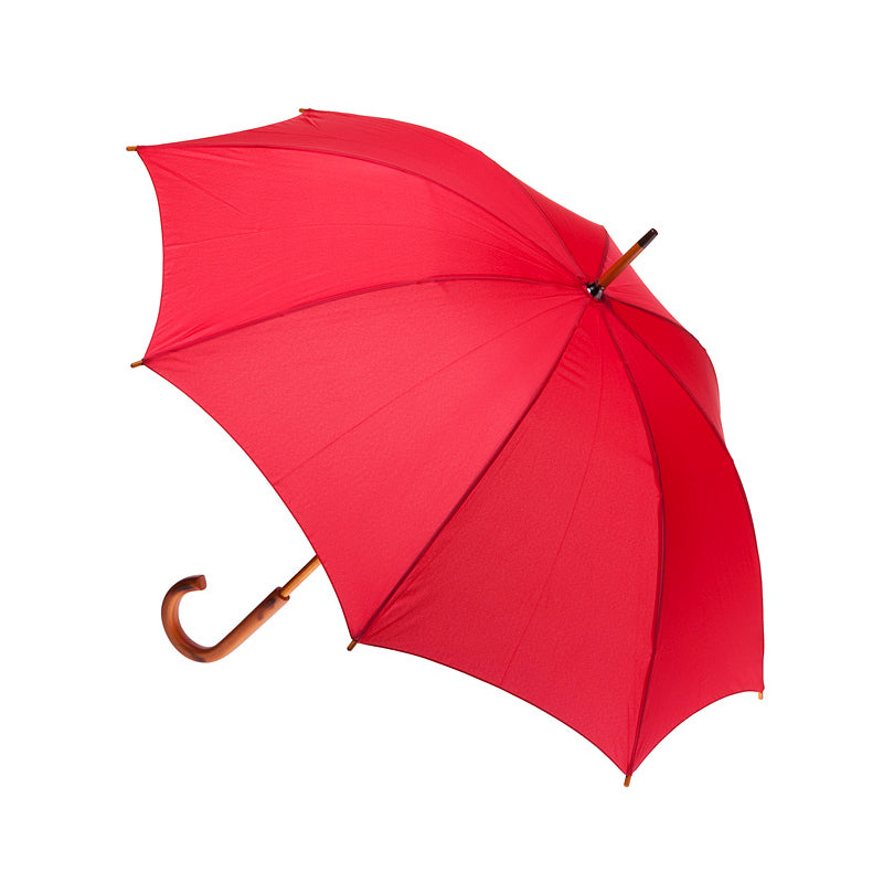 Clifton Women's Walking 103cm Wood Handle Windproof Umbrella Sun Shade Red